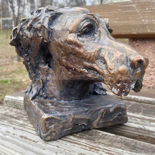 Dog Face Sculpture