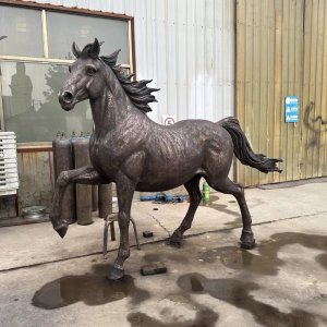 Horse One Leg Up Statue