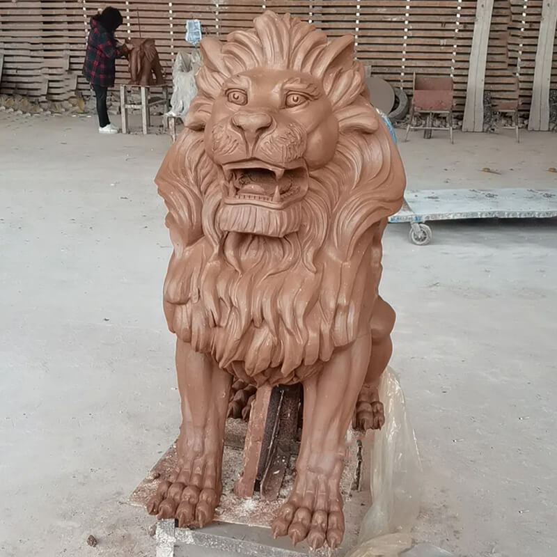 Lion Porch Statues