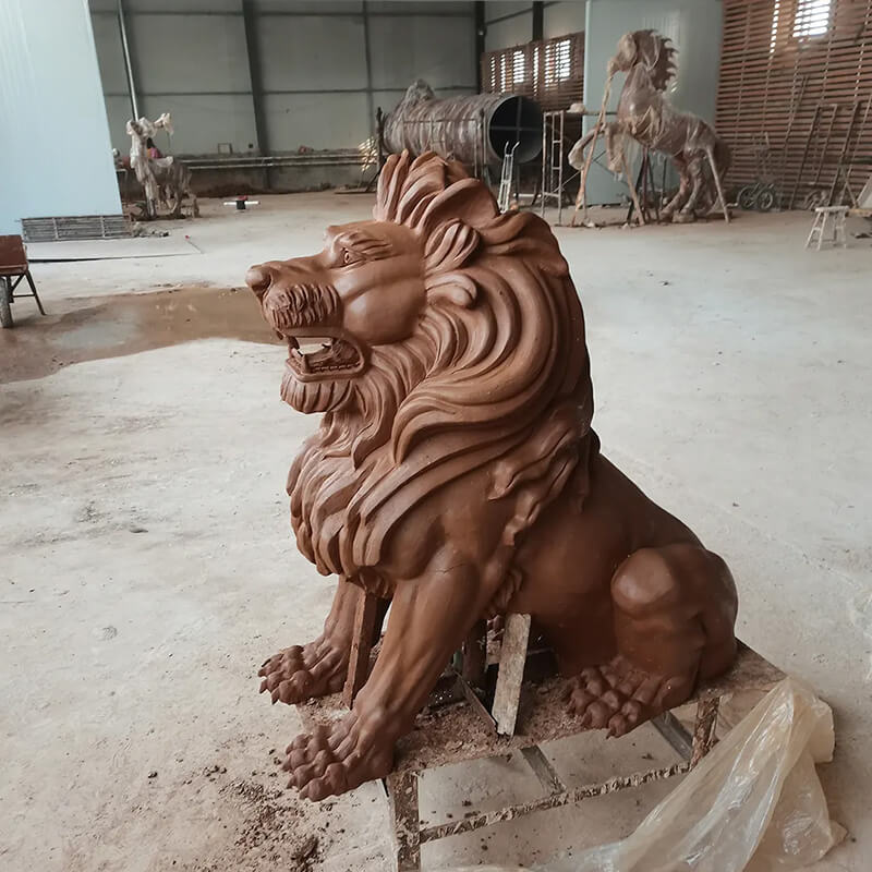 Lion Porch Statues