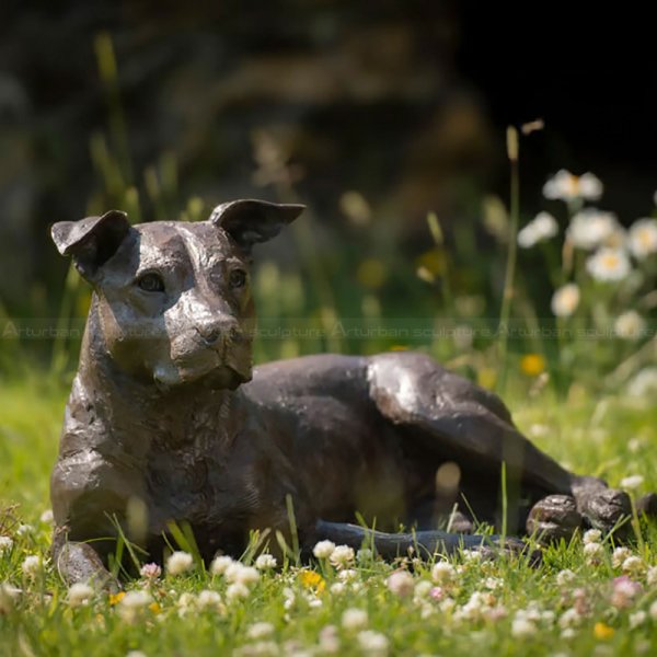 Lying Down Dog Statue