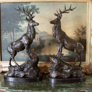 Bronze Deer Figurines