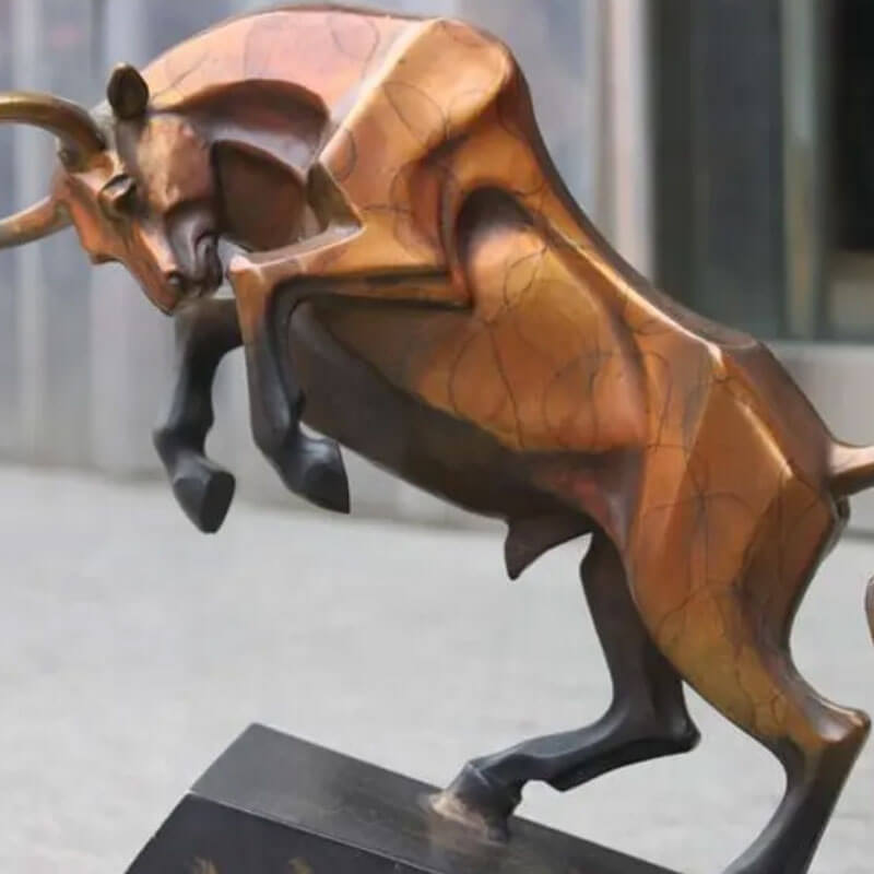 Geometric Bull Sculpture