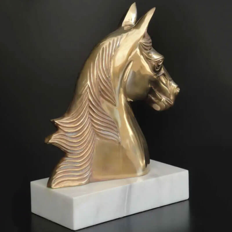 Gold Horse Head Statue