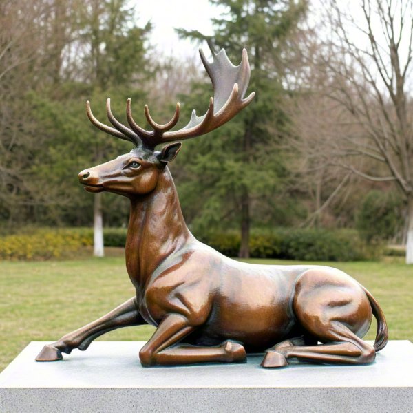 Laying Down Deer Statue