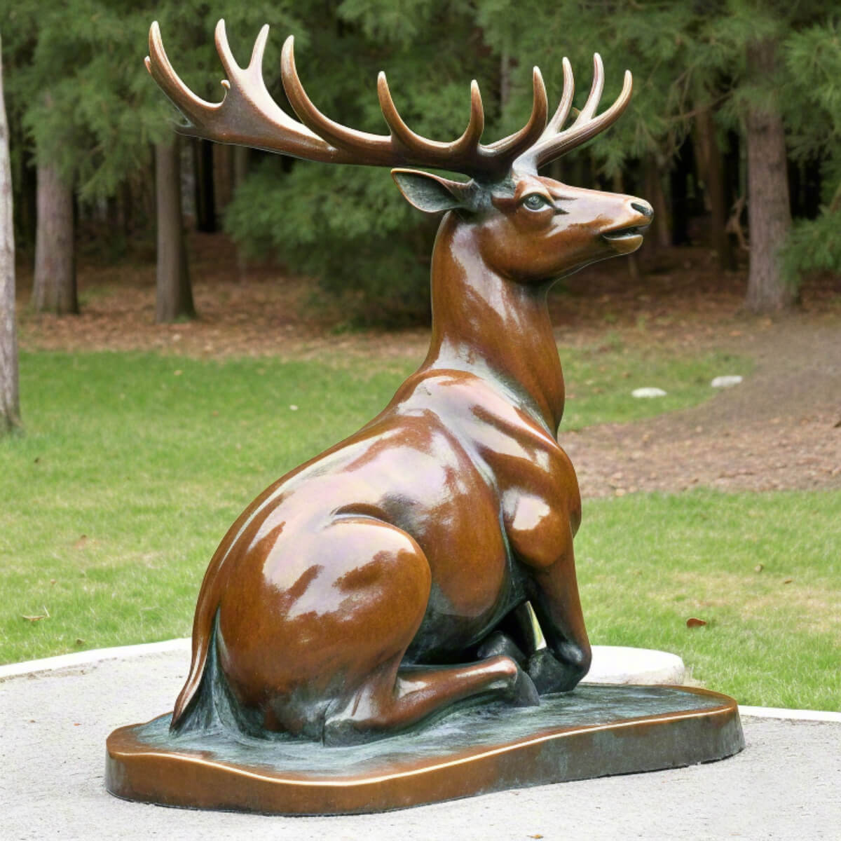 Laying Down Deer Statue