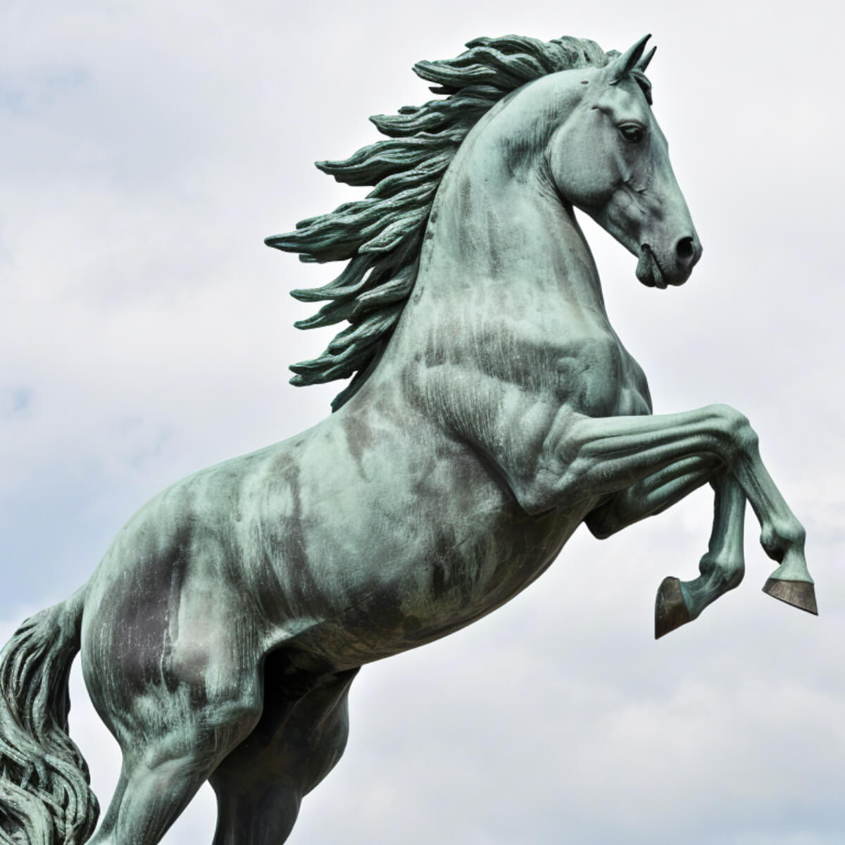 Rearing Horse Garden Statue