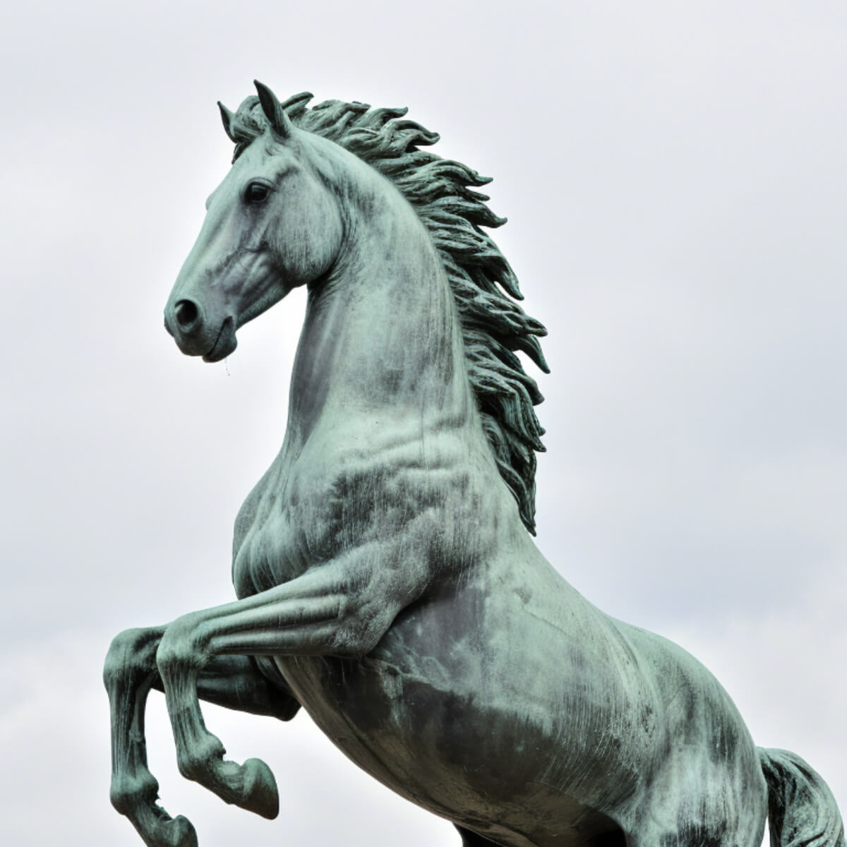 Rearing Horse Garden Statue