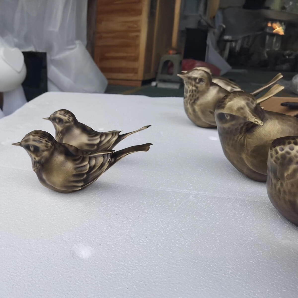 Small Bronze Bird Sculptures