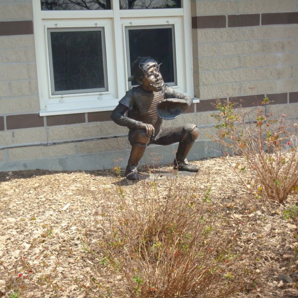 Baseball Catcher Garden Statue