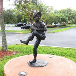 Baseball Player Garden Statue