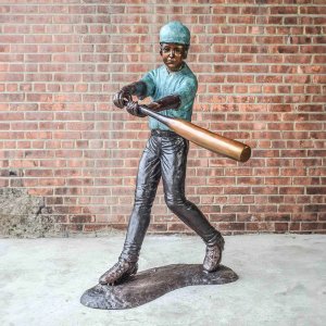 Baseball Player Yard Statue