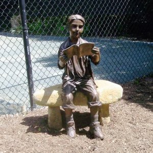 Boy Reading Book Statue