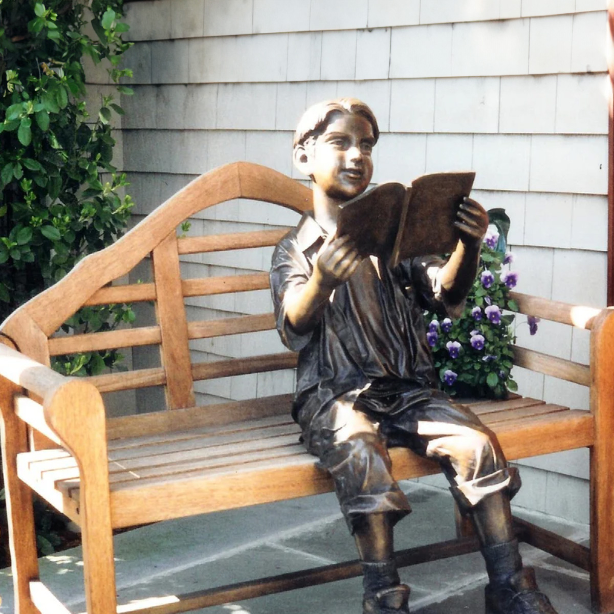 Boy Reading Book Statue