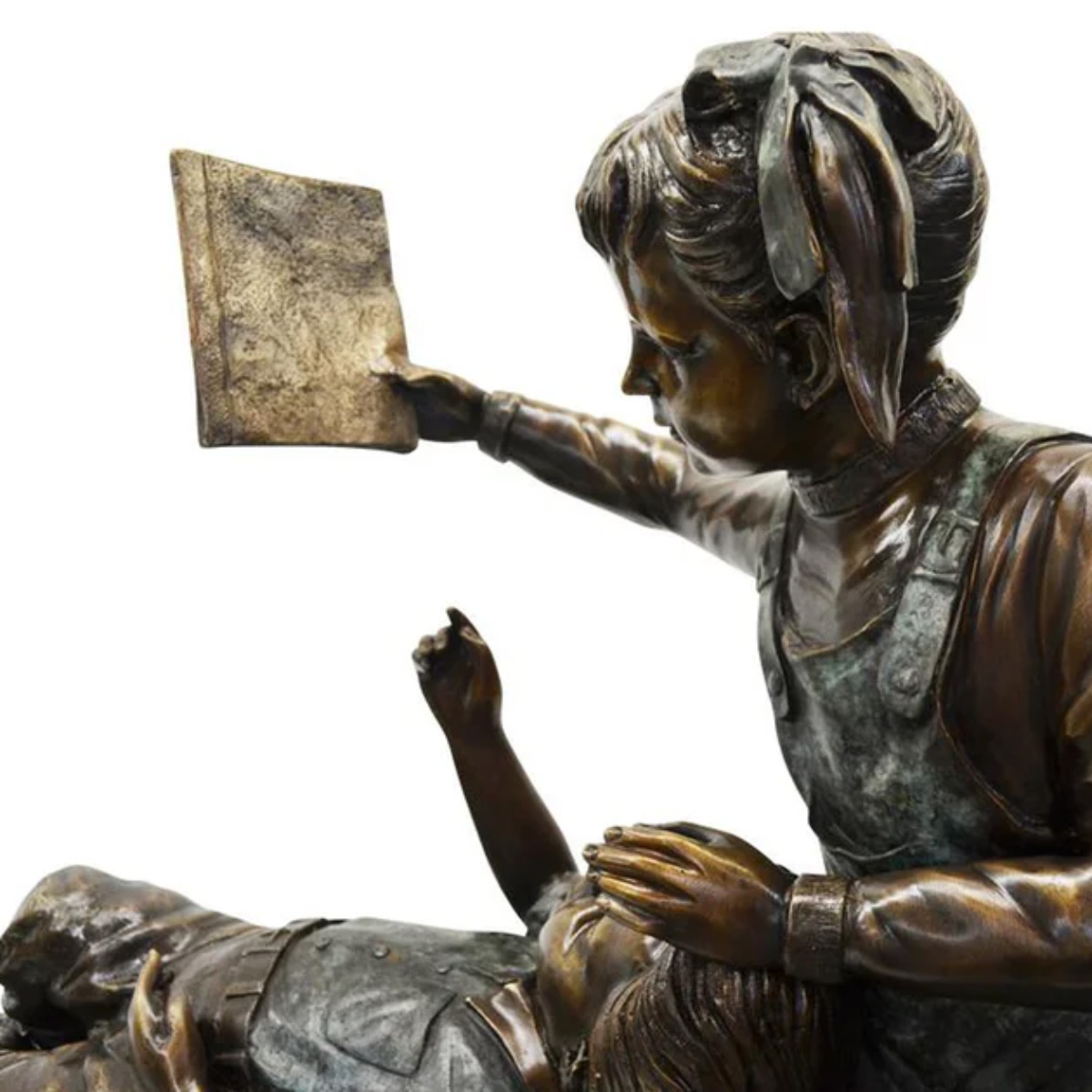 Boy and Girl Reading Statue