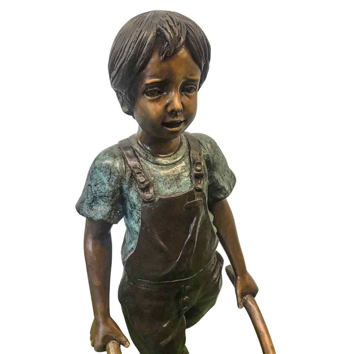 Boy with Wheelbarrow Garden Statue