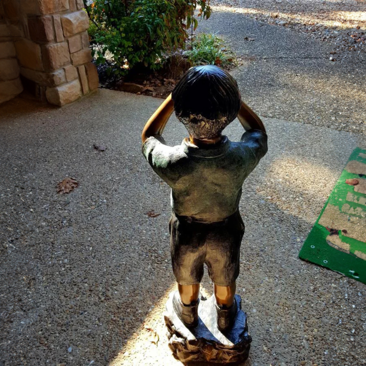 Bronze Curious Boy Statue