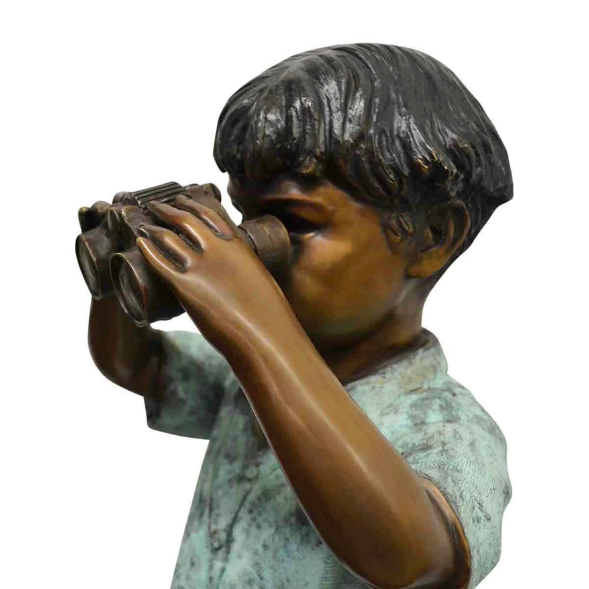 Bronze Curious Boy Statue