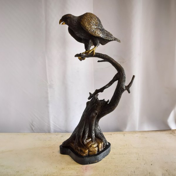 Bronze Hawk Statue