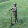 Bronze Scooter Girl Statue