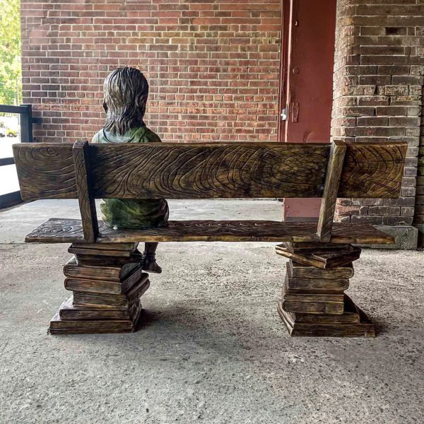 Girl Reading on Bench Statue