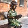 Girl Reading on Bench Statue