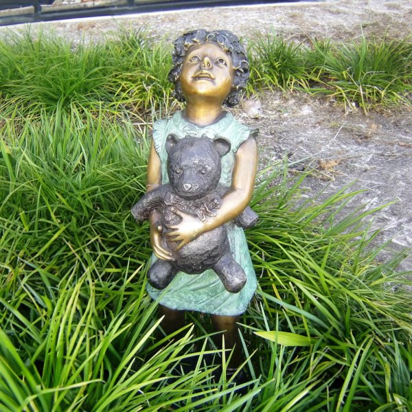 Girl Teddy Bear Statue for Sale