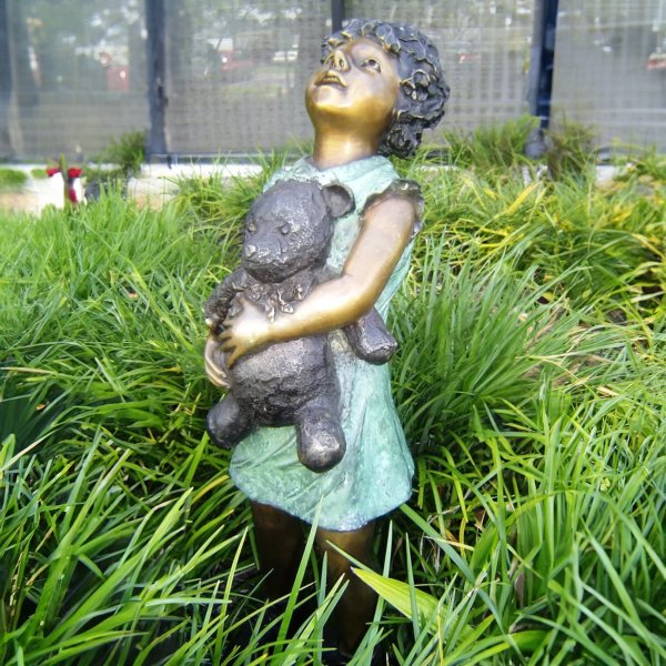 Girl Teddy Bear Statue for Sale