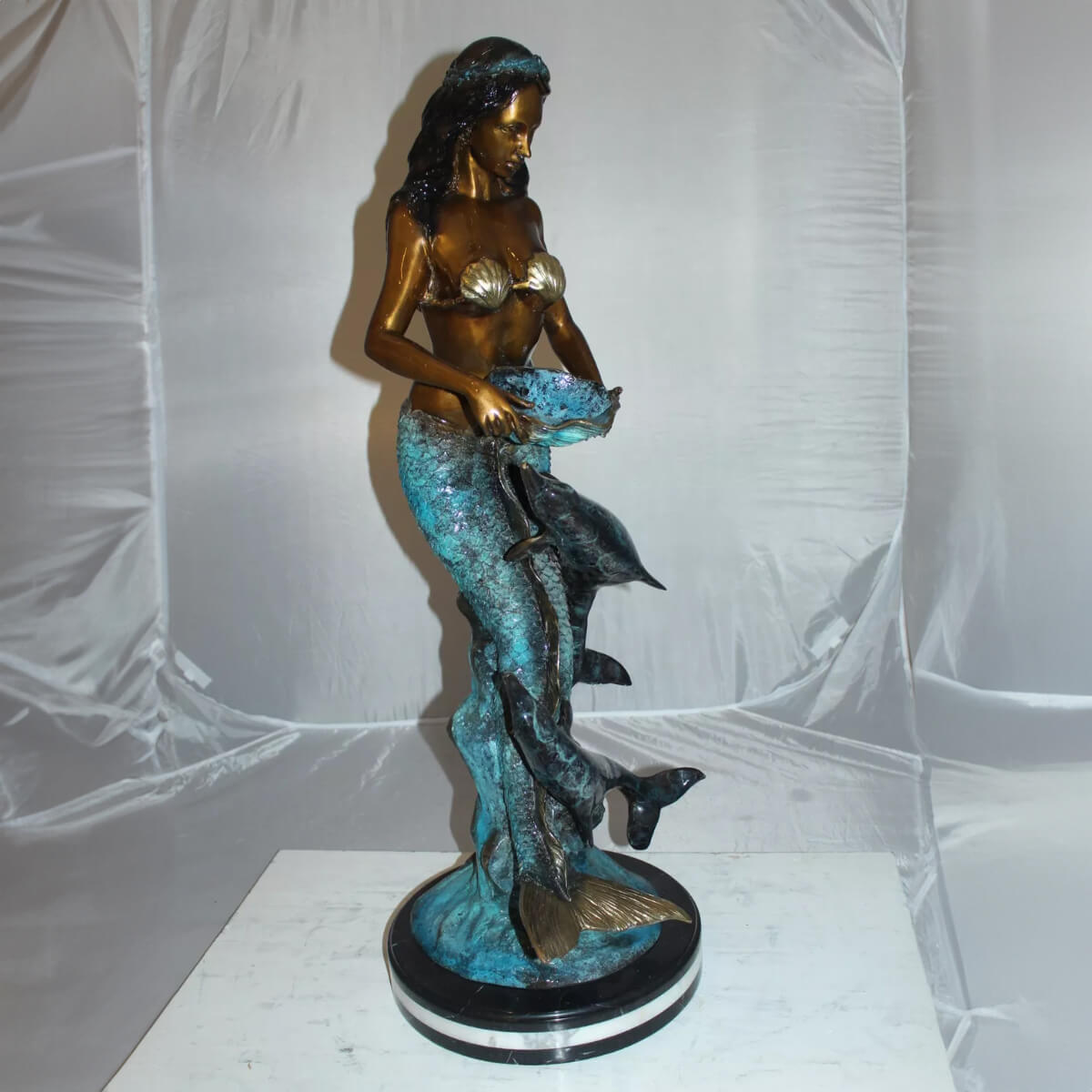 Mermaid With Dolphin Sculpture For Sale Arturban Sculpture