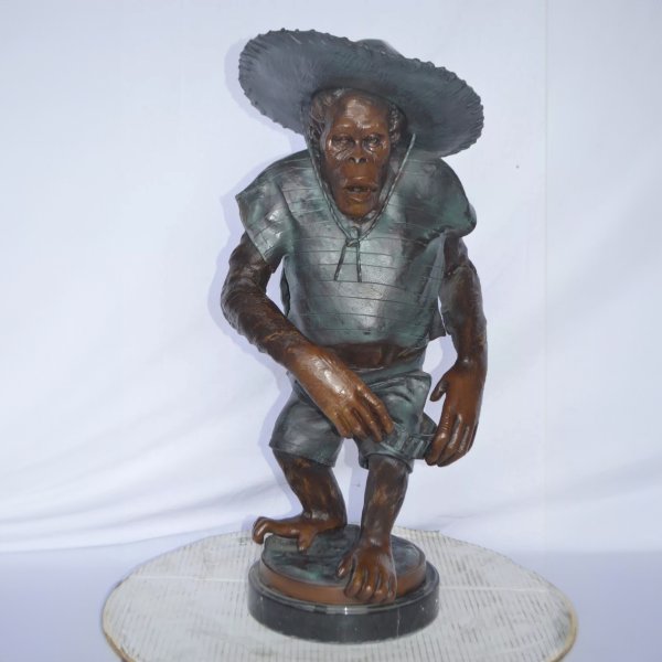 Monkey Cowboy Statue