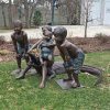 Outdoor Kids with Alligator Statue