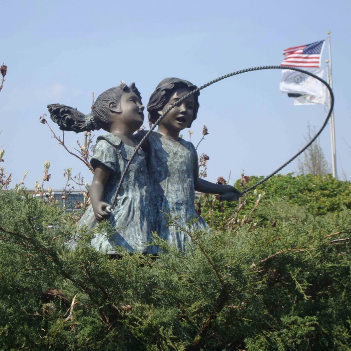 Rope Skipping Girls Statue