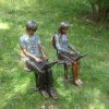 Boy and Girl with Laptop Statue