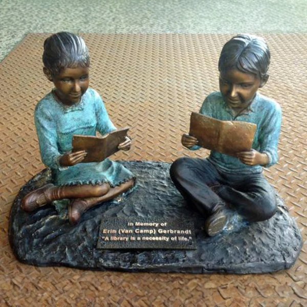 Sister and Brother Reading Sculpture