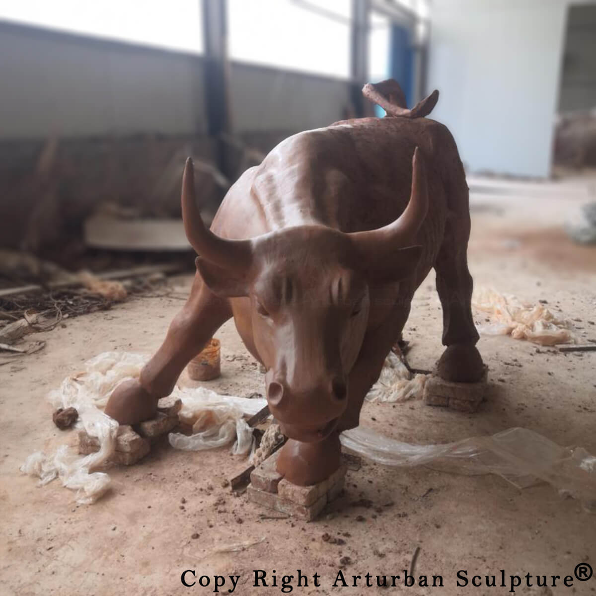 clay mold of Stock Market Bull Statue for Sale