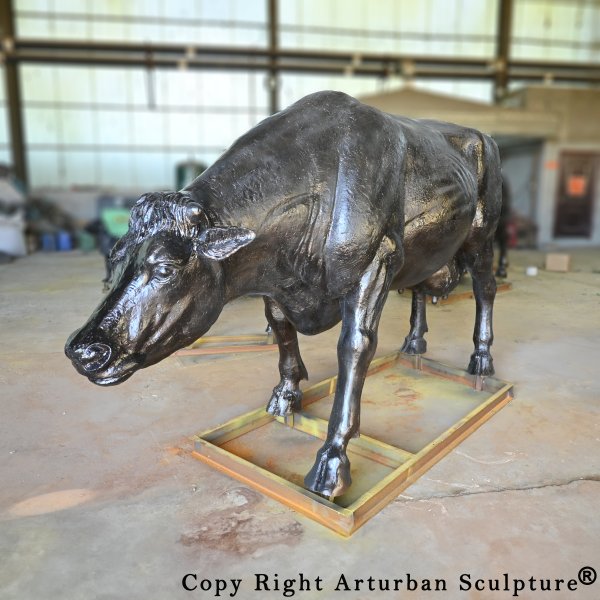 metal cow statue