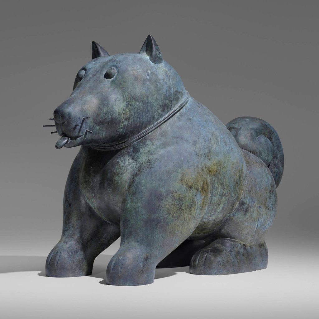 Fernando Botero dog statue