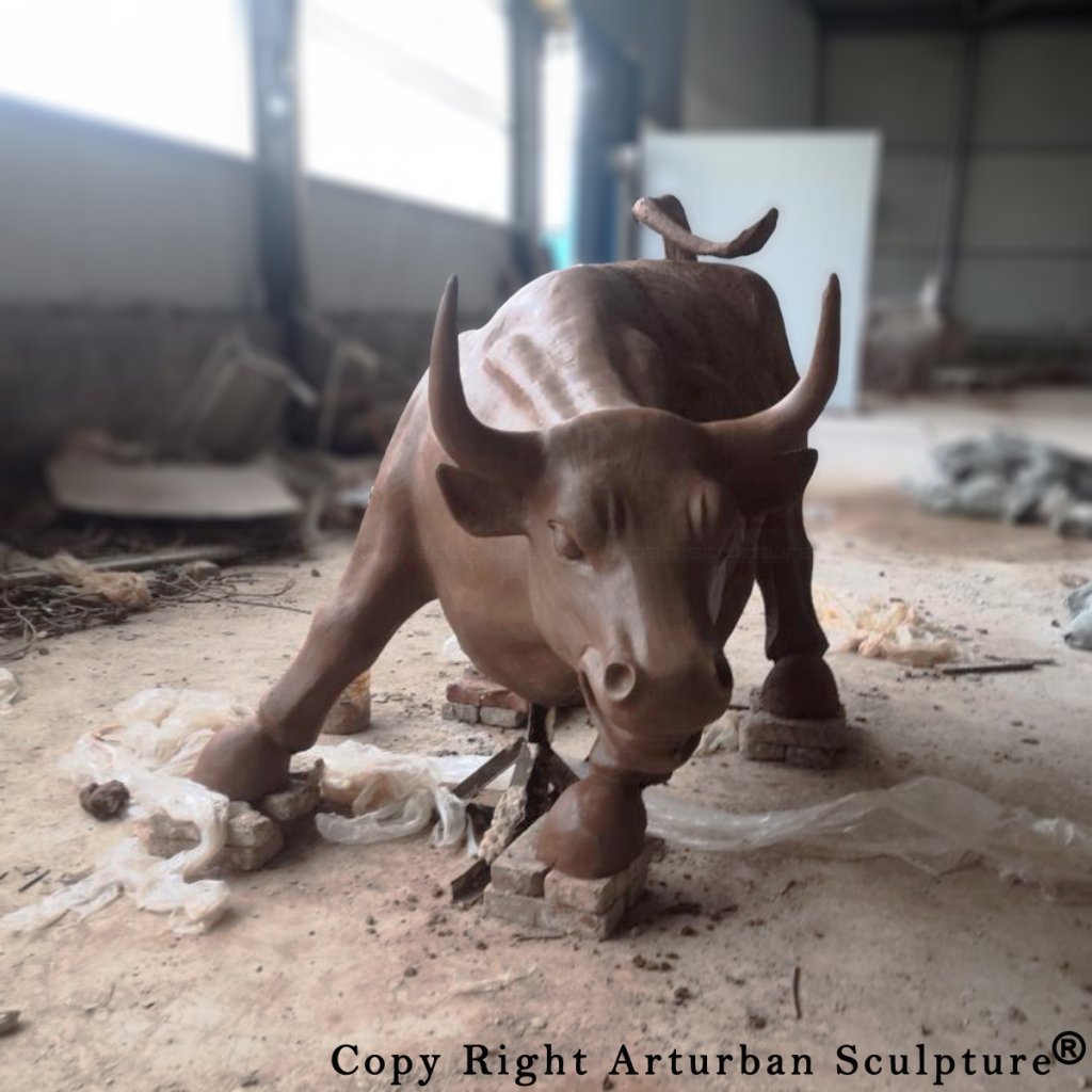 clay mold of Wall Street Bull Replica