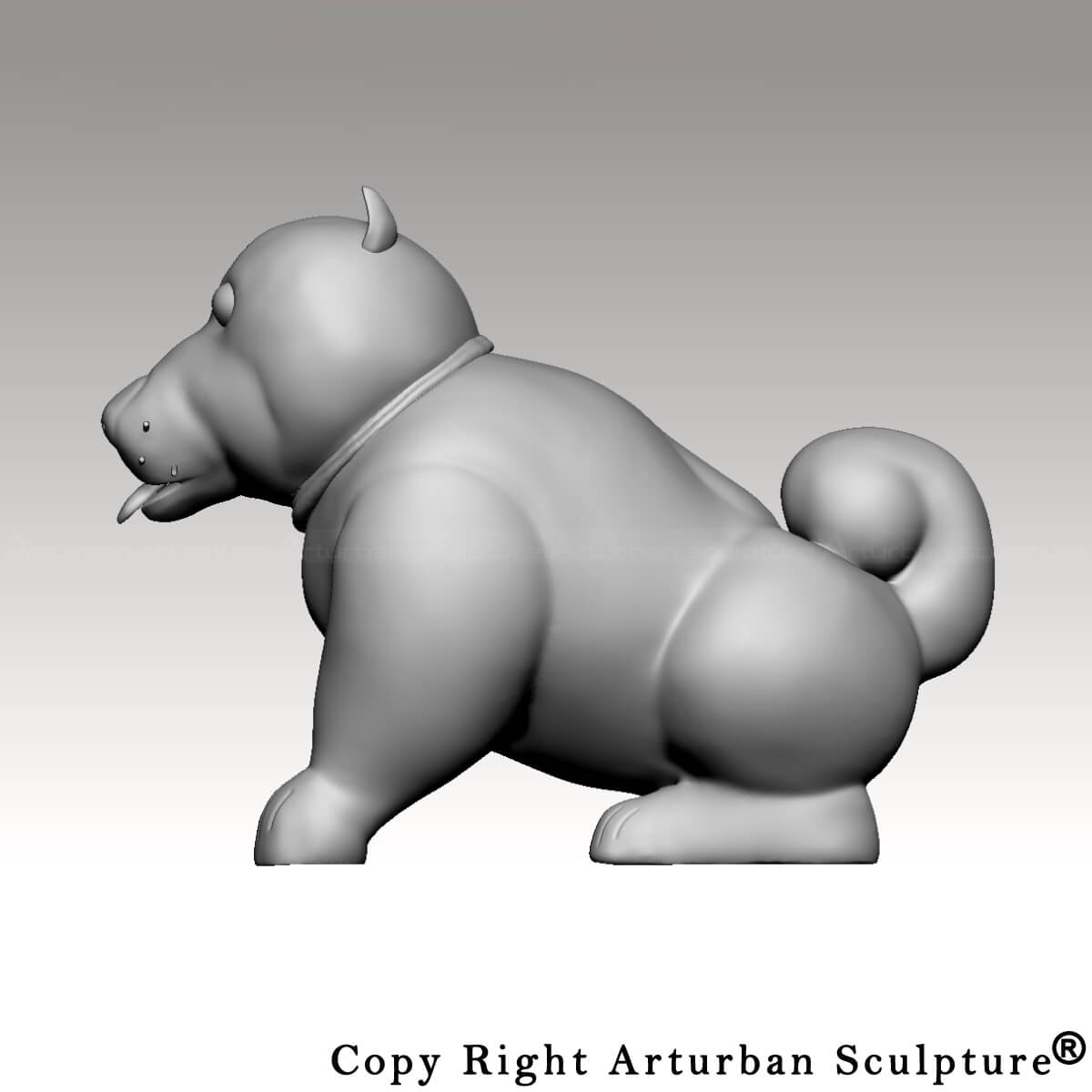 3D design of Fat Dog Statue