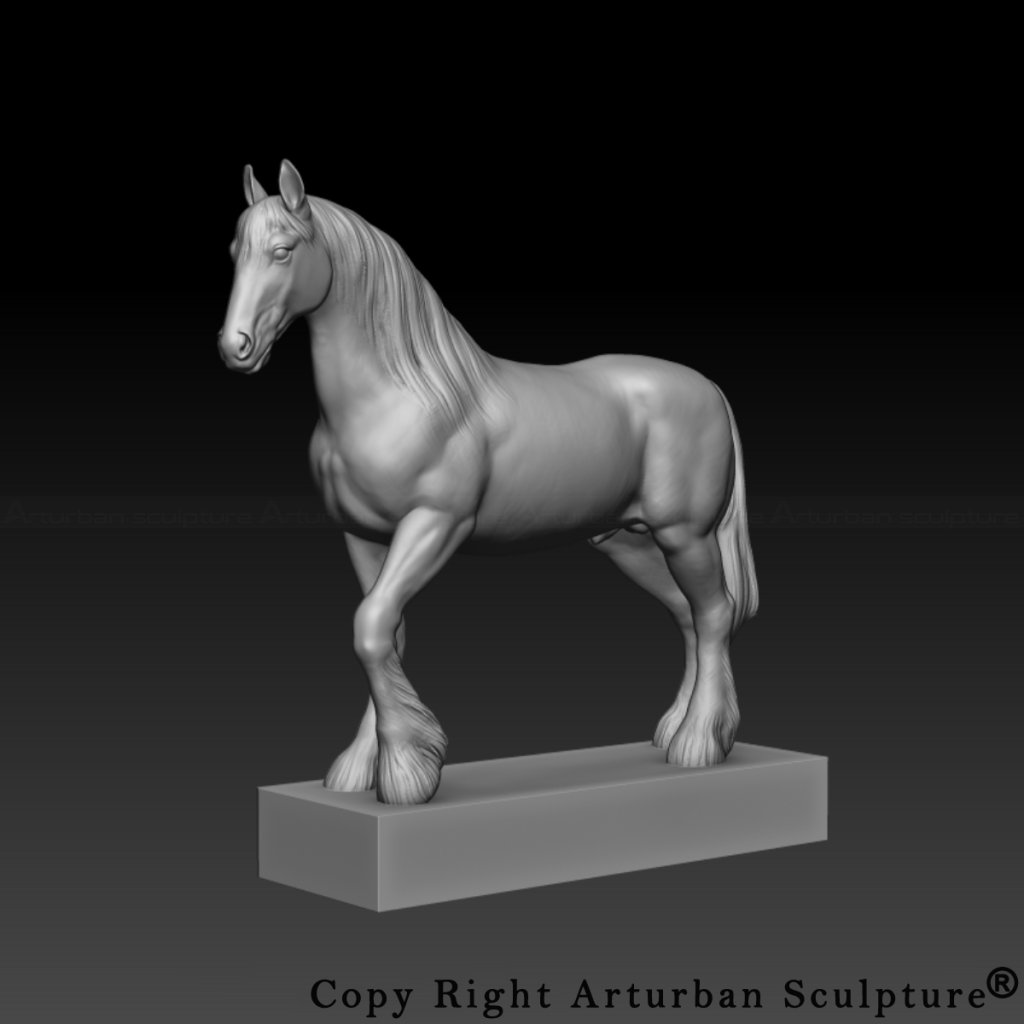 3D design of Draft Horse Statue