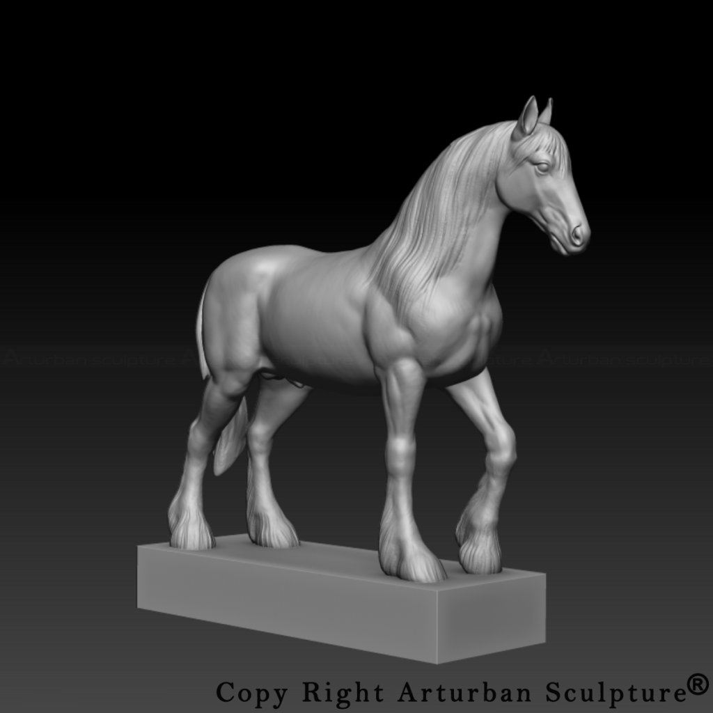 3D design of Draft Horse Statue