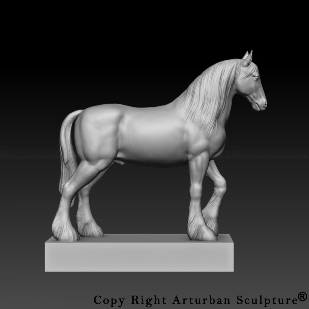 3D design of shire horse statue