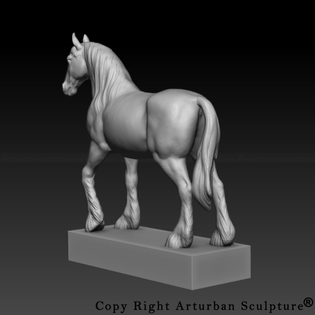 3D design of shire horse statue