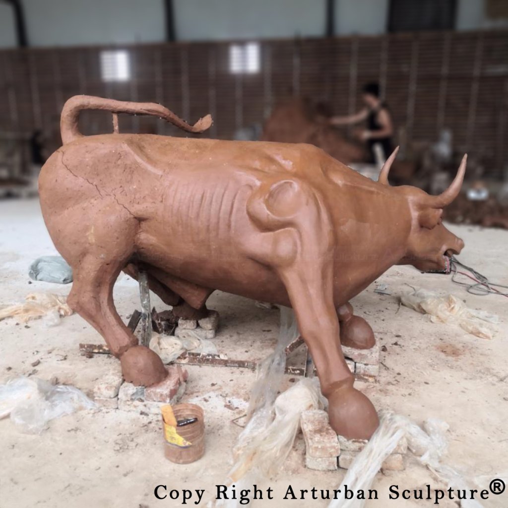 clay mold of Wall Street Bull Replica