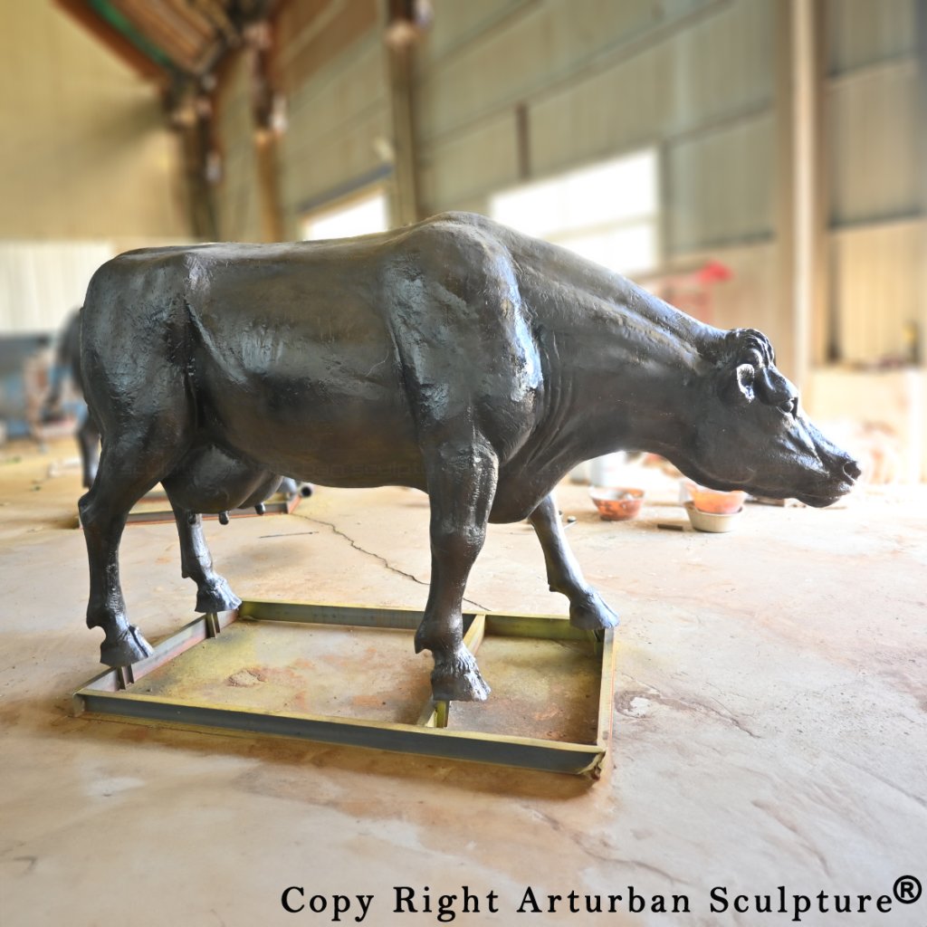 metal cow statue