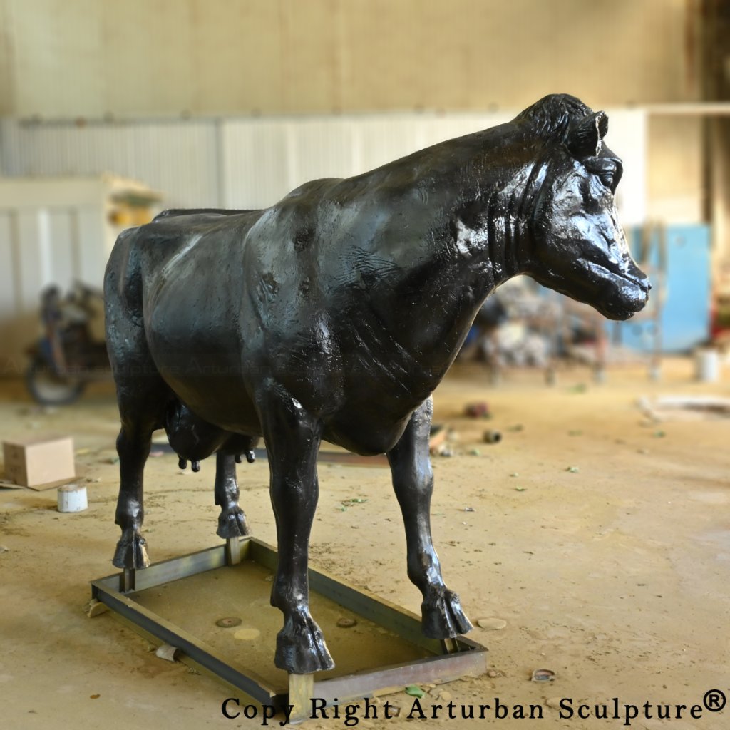 metal cow statue