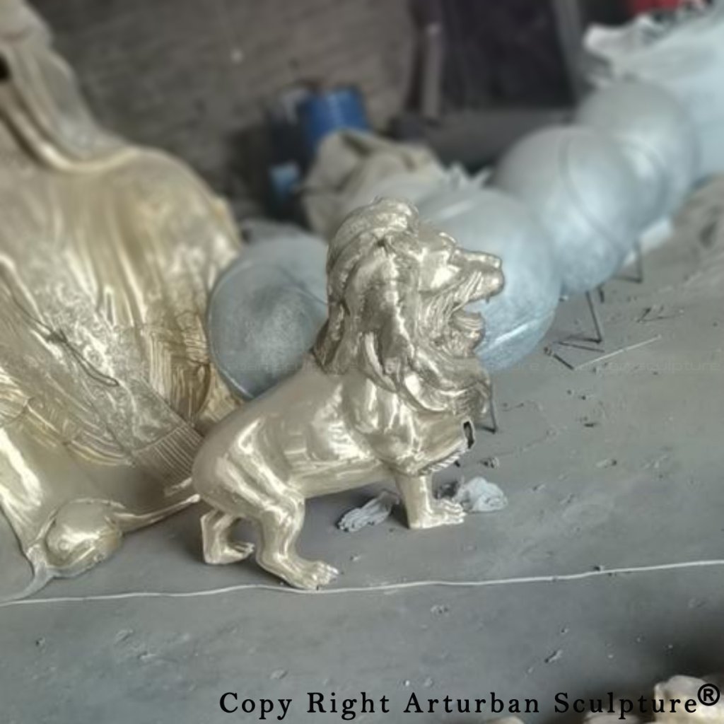 polish for Lion with Crown Statue