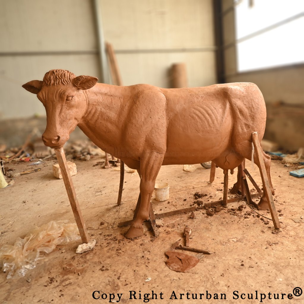 clay mold of Cow Statue