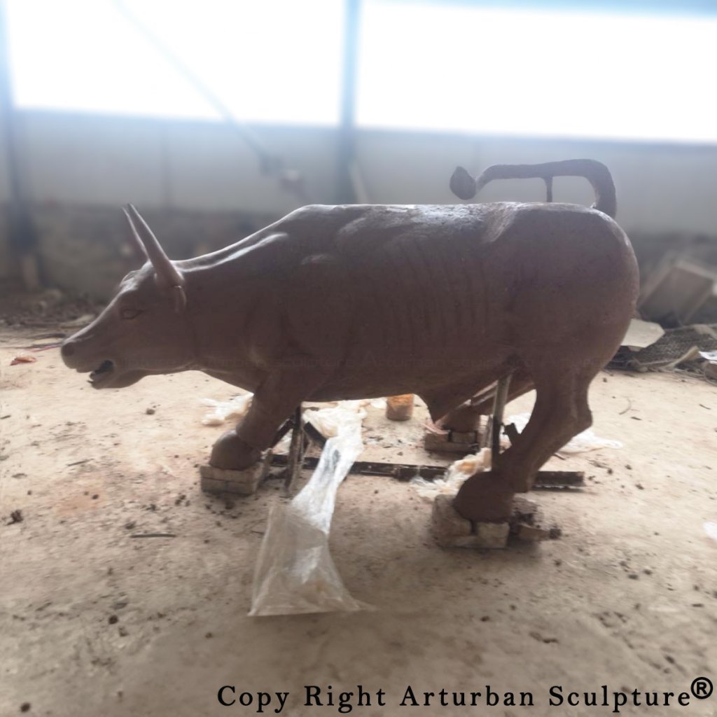 clay mold of Wall Street Bull Replica