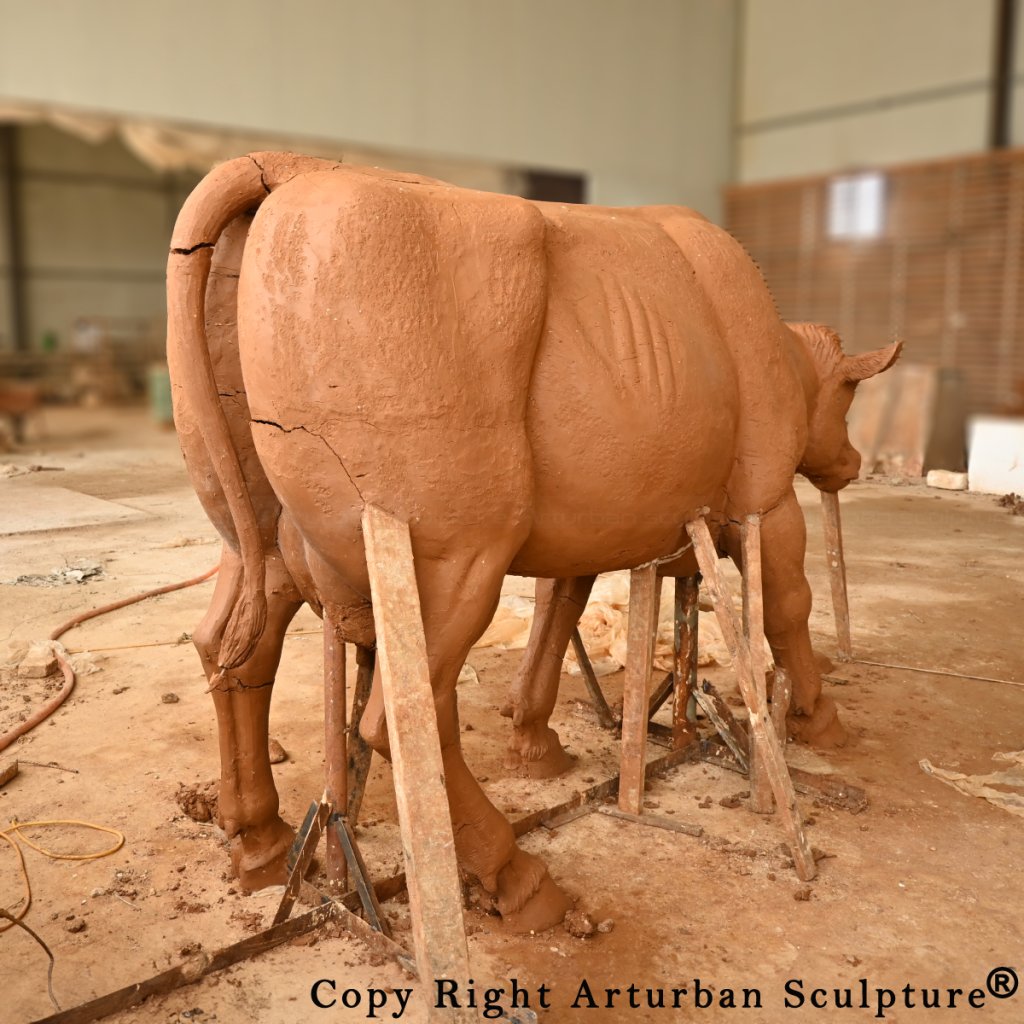 clay mold of Cow Statue